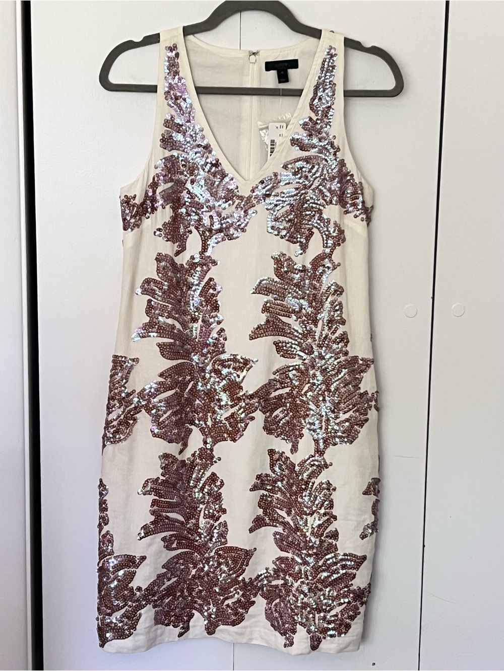 J.Crew Embellished Sequin Shift Dress Size 0 NWT